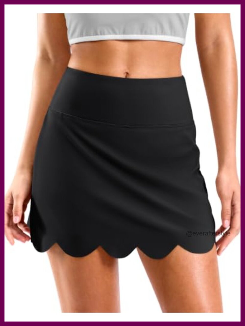 Scalloped Tennis Skirt with Pockets 14" Athletic Skort
